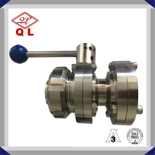 Food Grade Sanitary Stainless Steel Flanged Butterfly Valve with Union